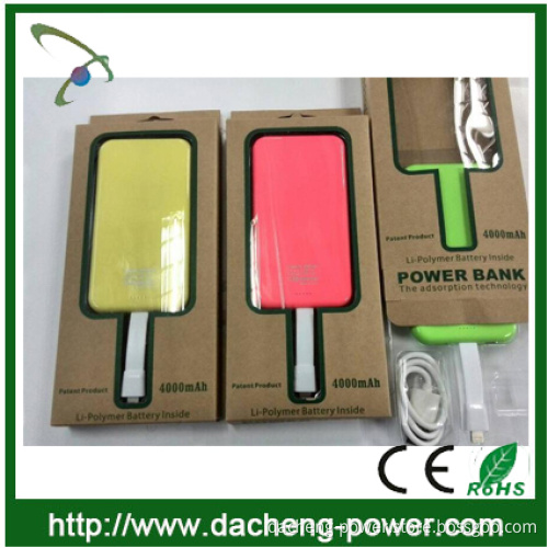Universal sucker power bank cover 4000mAh for iphone and Samsung
